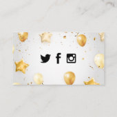 Champagnerflasche / Confetti und Balloons Visitenkarte (Rückseite)