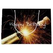 Champagnerflasche Geburtstag Große Geschenktüte (Vorderseite)