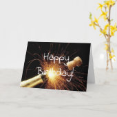 Champagnerflasche Geburtstag Karte (Gelbe Blume)