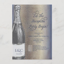 Champagnerflasche Hochzeitsempfang Einladung