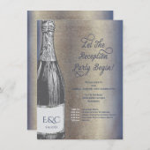 Champagnerflasche Hochzeitsempfang Einladung (Vorne/Hinten)