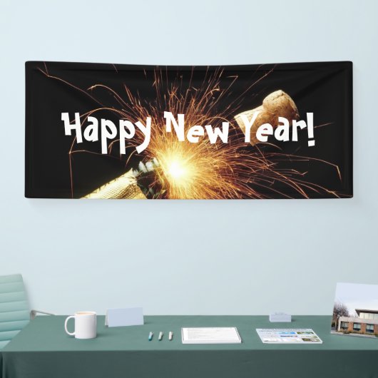 Champagnerflasche Neujahr Banner (Messe)
