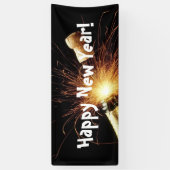 Champagnerflasche Neujahr Banner (Vertikal)