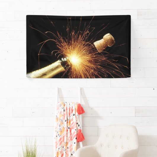 Champagnerflasche Neujahr Banner (Insitu)