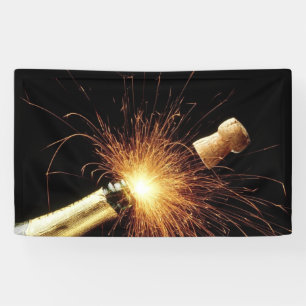 Champagnerflasche Neujahr Banner