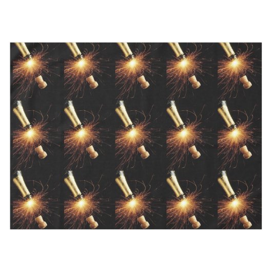 Champagnerflasche Neujahr Tischdecke (Vorderseite (Horizontal))
