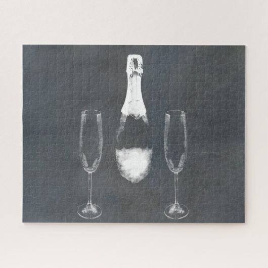 Champagnerflasche Puzzle (Horizontal)