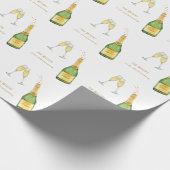 Champagnerflasche und Glas Geschenkpapier (Ecke)