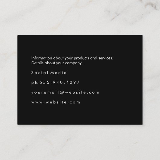 Champagnerflasche Visitenkarte (Rückseite)