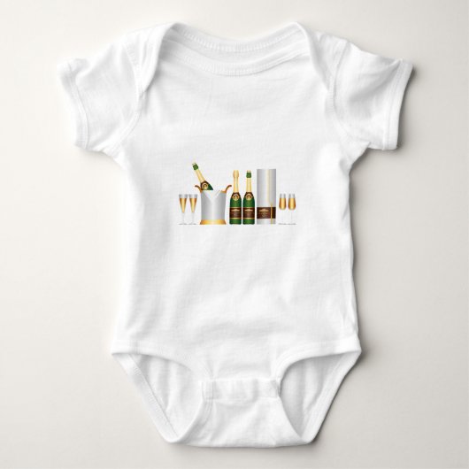 Champagnerflaschen Baby Strampler (Vorderseite)