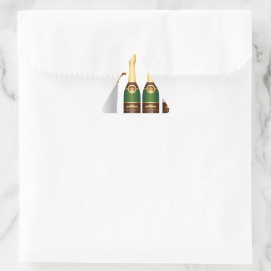 Champagnerflaschen Dreieckiger Aufkleber (Tasche)
