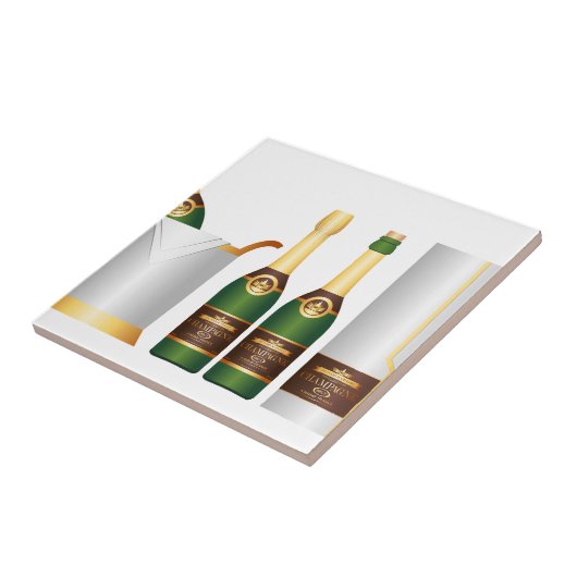 Champagnerflaschen Fliese (Seite)