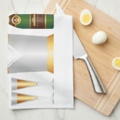 Champagnerflaschen Geschirrtuch (Viertel Falte)