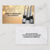 Champagnerflaschen | Glamour Hintergrund Visitenkarte (Vorne/Hinten)