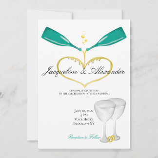 Champagnerflaschen Hochzeitstipendien Einladung