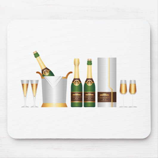 Champagnerflaschen Mousepad (Vorne)