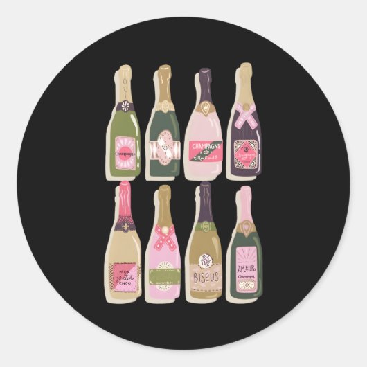 Champagnerflaschen - Neujahr Eves 2022 Py Runder Aufkleber (Vorderseite)