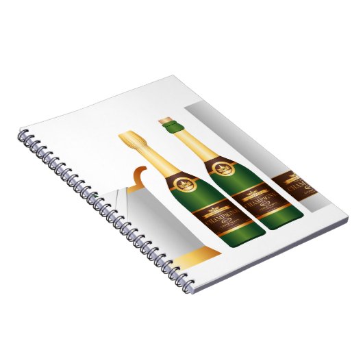 Champagnerflaschen Notizblock (Rechte Seite)