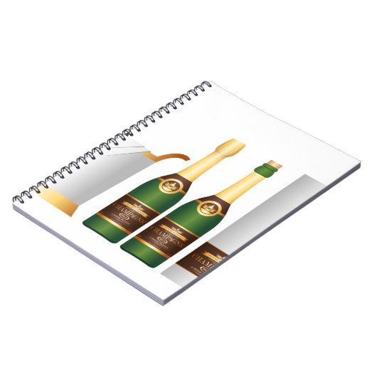 Champagnerflaschen Notizblock (Linke Seite)