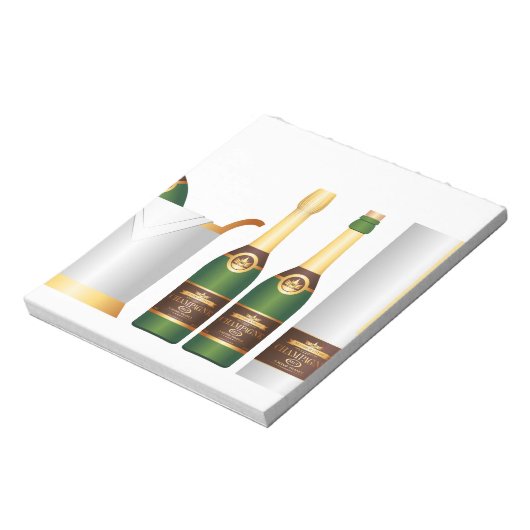 Champagnerflaschen Notizblock (Rotiert)