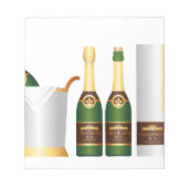 Champagnerflaschen Notizblock (Vorderseite)