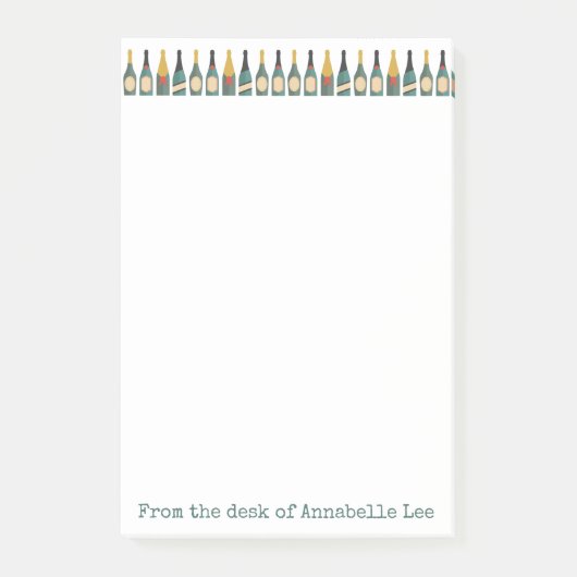 Champagnerflaschen Post-it Klebezettel (Vorderseite)