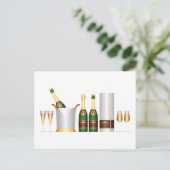 Champagnerflaschen Postkarte (Stehend Vorderseite)