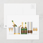 Champagnerflaschen Postkarte (Vorne/Hinten)