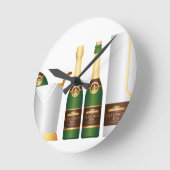 Champagnerflaschen Runde Wanduhr (Winkel)
