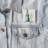 Champagnerflaschen und zwei Gläser Button (Beispiel)