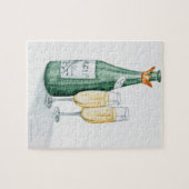 Champagnerflaschen und zwei Gläser Puzzle (Horizontal)