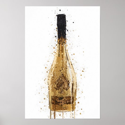 Champagnerflaschen-Wandkunst-Druck 'Midas' Poster (Vorne)