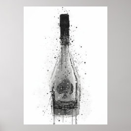 Champagnerflaschen-Wandkunst-Druck 'Titanium' Poster