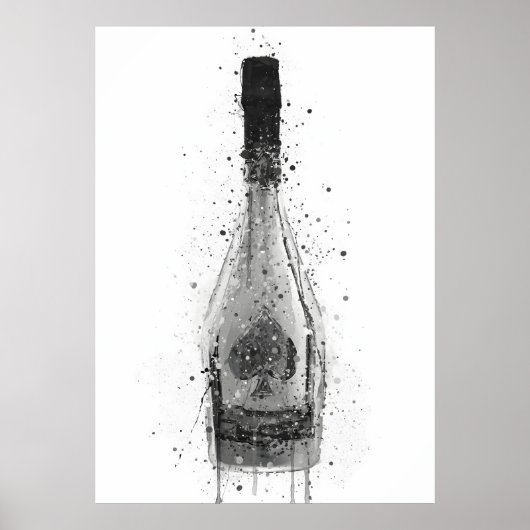 Champagnerflaschen-Wandkunst-Druck 'Titanium' Poster (Vorne)