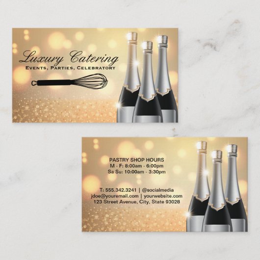 Champagnerflaschen | Whisky Visitenkarte (Vorne/Hinten)