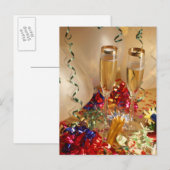 Champagnerflöten, Bänder und Lärmpegel Postkarte (Vorne/Hinten)