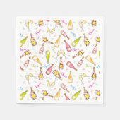 Champagnerflöten feiern Papier Napkin Serviette (Vorderseite)