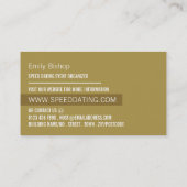 Champagnerflöten, Speed Verabred Event Organisator Visitenkarte (Rückseite)