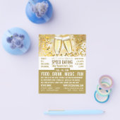 Champagnerflöten, Speed-Verabred-Event-Werbung Flyer (Einzeln)