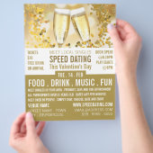 Champagnerflöten, Speed-Verabred-Event-Werbung Flyer (Hand)