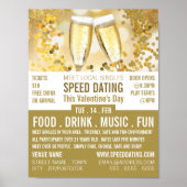 Champagnerflöten, Speed-Verabred-Event-Werbung Poster (Vorne)
