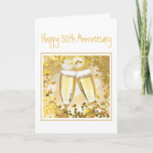 Champagnerflöten zum 50-jährigen Jubiläum Foto hin Karte (Vorderseite)