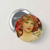 Champagnerfrau 1897 - F. Champenois Imprimeur Button (Vorne & Hinten)