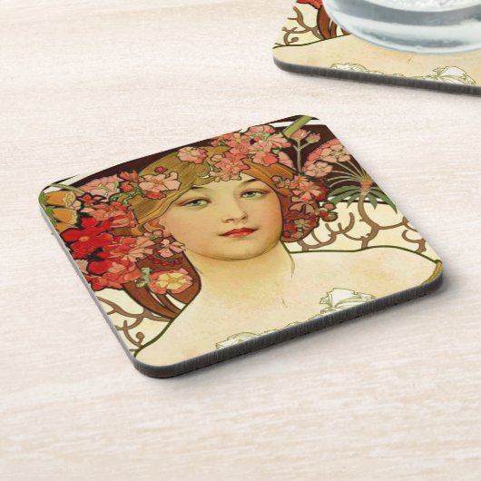 Champagnerfrau 1897 - F. Champenois Imprimeur Untersetzer (Linke Seite)