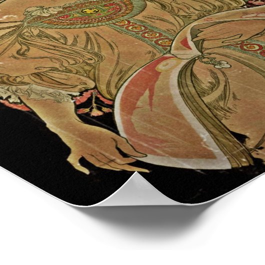 Champagnerfrau auf schwarz poster (Ecke)