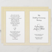 Champagnergedecktes Christliches Hochzeitsprogramm (Vorne/Hinten)