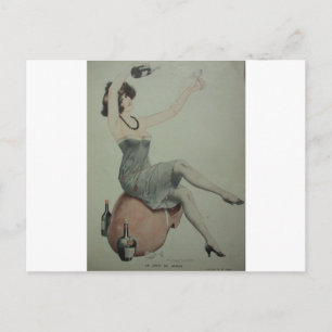 Champagnergirl im Stil der 1920er Jahre Postkarte