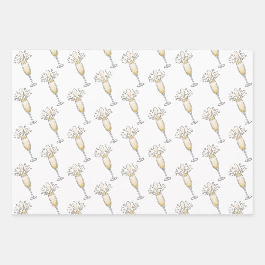 Champagnerglas Geschenkpapier Set (Vorderseite 3)