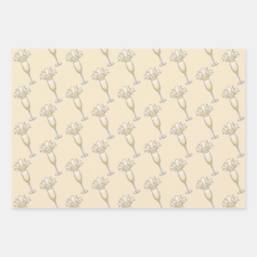 Champagnerglas Geschenkpapier Set (Vorderseite 2)