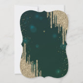 Champagnerglas,Gold Glitzer Tropfen,Sterne Süß 16 Einladung (Rückseite)